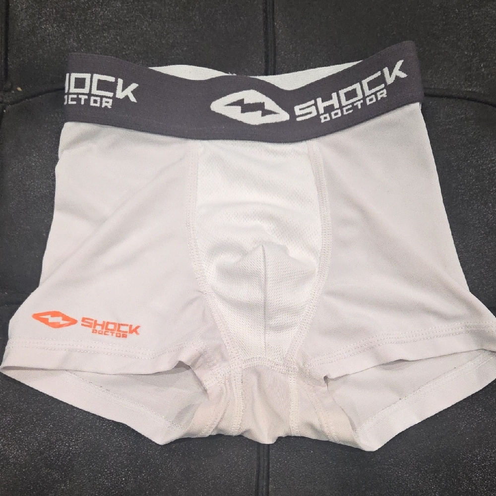 Shock Doctor White Kids Boxer Briefs
